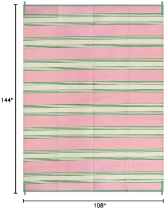 Lahome Striped Outdoor Plastic Straw Rug, 9x12 Outdoor Rug Waterproof - Image 2