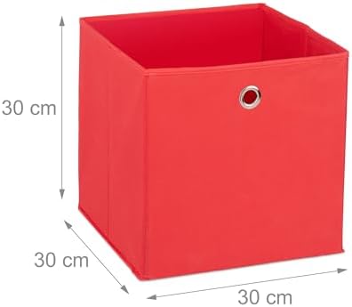 Relaxdays Storage Box Set of 4, Foldable Shelf Baskets, HBD: 30x30x30 cm - Image 4