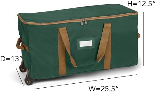 Covermates Rolling Adjustable Ornament Storage Bag, 25.5"W x 13"D x 12.5"H - Image 3
