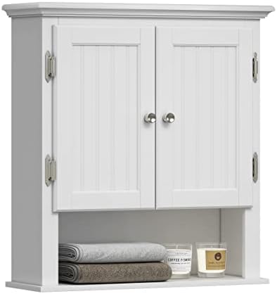 UTEX Bathroom Wall Cabinet Over Toilet, White Wall-Mounted Medicine Cabinet by UTEX