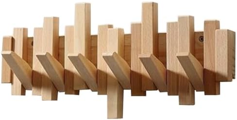 Wooden Coat Hooks Wood Wall Mounted Piano Coat Rack Flip Down Hook Rack Coat Rack Wall MountMulti Functional Space Saving Wall Organizer(Beech,41cm/16) by Unknown