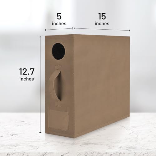 TOSORO 6 Pack Bed Sheet Organizer and Storage, Foldable Storage Bed Sheet Organizer for Linen Closet with Viewing Window & Label for Bedding Sheets & Blankets (Queen & King Size) Taupe - Image 7