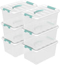 6-Pack Clear Storage Latch Bins, 14 L Plastic Storage Boxes with Lid by Zerdyne