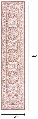 Rugs.com - Outdoor Aztec Rug – 12 Ft Runner Rust Red Indoor/Outdoor Rug – Washable, Weather-Resistant Flatweave for Patios, Decks, and Entryways - Image 2