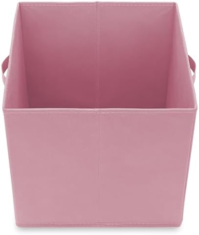 Casafield Set of 12 Collapsible Fabric Cube Storage Bins, Light Pink - 13" Foldable Cloth Baskets for Shelves, Cubby Organizers & More - Image 4