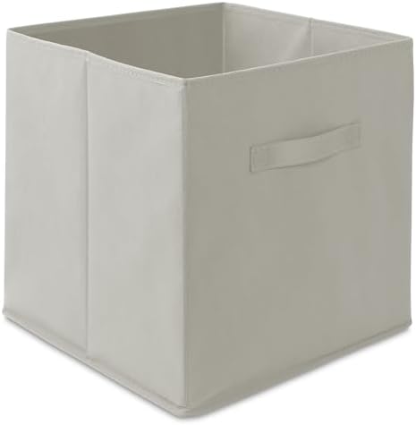 Casafield Set of 12 Collapsible Fabric Cube Storage Bins, Light Gray - 13" Foldable Cloth Baskets for Shelves, Cubby Organizers & More - Image 2