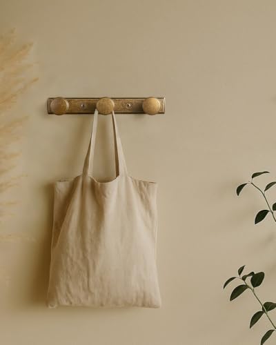 Goo-Ki 1 Pack Antique Brass Coat Rack Wall Mount Heavy Duty, Vintage Brass Towel Rack Zinc Alloy Coat Hooks Wall Mounted for Bag Hat Clothes Scarf - Image 5