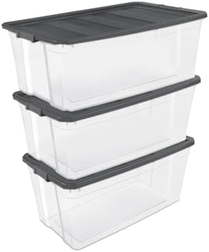 Sterilite Modular Stacker Box with Latching Lid, 200 Quart, 3-Pack by Sterilite