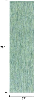 SAFAVIEH Courtyard Outdoor Runner Rug 2'3"x6'7", Green & Blue CY8521-55722 - Image 2