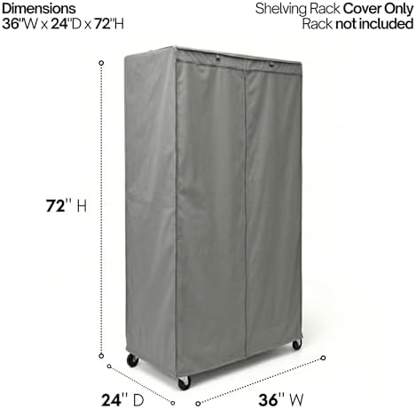 Formosa Covers Premium Wire Shelf Cover - Perfect Fit for Wire Shelving - Versatile Shelf Covers Protects & Organize - Ideal for Outdoor Storage Shelf - Wire Rack Cover - 36Wx24Dx72H Inches - Grey - Image 2