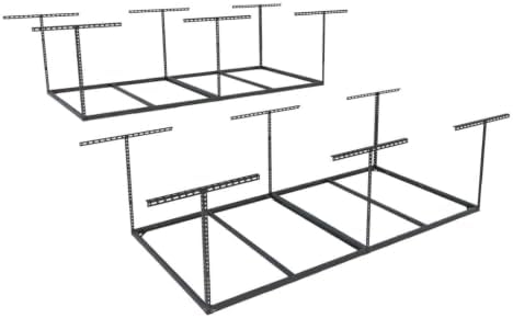 FLEXIMOUNTS 4x8 Overhead Garage Storage Rack, 2 Pack, Black by FLEXIMOUNTS