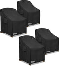 Patio Chair Cover 35W x 37D x 36H inches,Waterproof Heavy Duty Outdoor Furniture Covers for Patio Adirondack Chair 4 Pack（Black） by Osileyo
