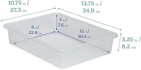 ECR4Kids Letter Size Tray Organizer with Lid, Small, 10-Piece, Clear - Image 2