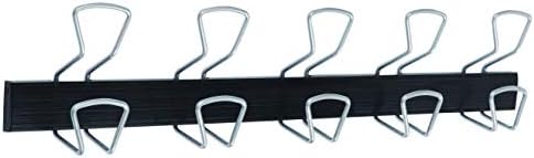 Alba Modern Wall/Door Mounted Coat Hanger with 5 Double Silver Wire Hooks, 30-Inch, Black by ALBA