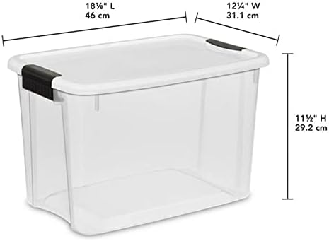 Sterilite 18-Pack Ultra Latching Box, Storage Bins with Lids, Clear Plastic, 30 Quart - Heavy-Duty Organizing Containers for Closet, Bathroom, and Office - Image 3