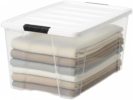 IRIS USA 72 Qt Storage Bins with Lids, 4 Pack, BPA-Free, Clear/White - Image 4
