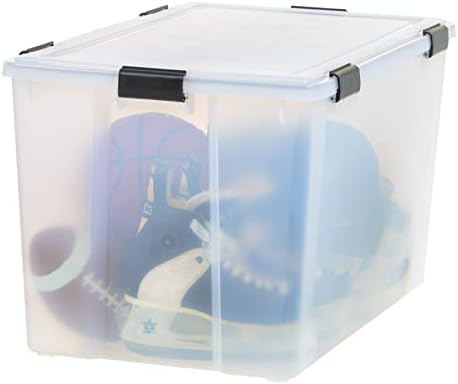 IRIS USA 156 Qt Storage Bins with Gasket Lids, Clear/Black by IRISUSA