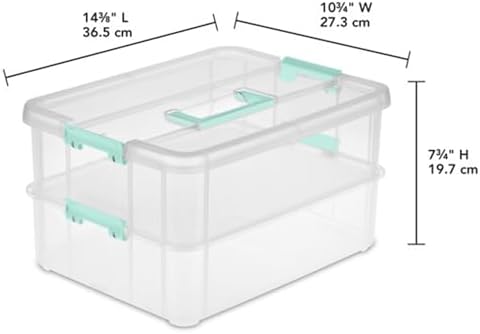 Sterilite Stack & Carry 2-Layer Handle Storage Box with Lids, 4-Pack - Image 3