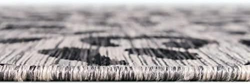 Unique Loom Outdoor Safari Collection Area Rug - Leopard (3' 3" x 5' 3" Oval, Light Gray/ Gray) - Image 5
