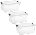 Superio 11 Quart Clear Plastic Storage Boxes with Lids, Stackable Organizer Containers, BPA-Free Storage Bins for Home, Office, School & Dorm, 3 Pack by Superio