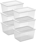 Sterilite Clear Storage Box Stackable Tote, 58 Quart, 6-Pack by Sterilite