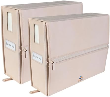 LINENMATE The Original Linen Storage Container, 2-Pack (Queen/King Size, Blush) by LinenMate