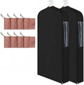 Briwooody Cotton Garment Bags, 2 Sets,Moth Protection,40 x 24 x 6 in, Black by Briwooody