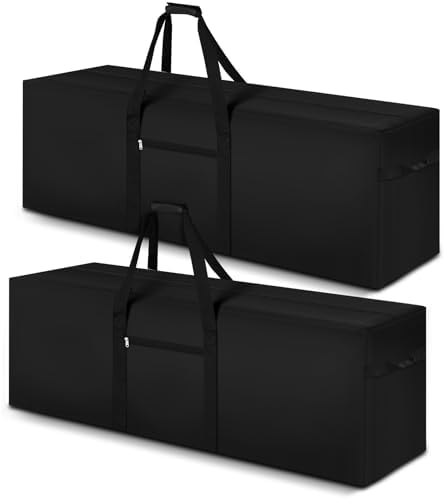 2 Pcs 60 x 17 x 20", 332 L Versatile Large Duffle Bag, Black by Hubeii