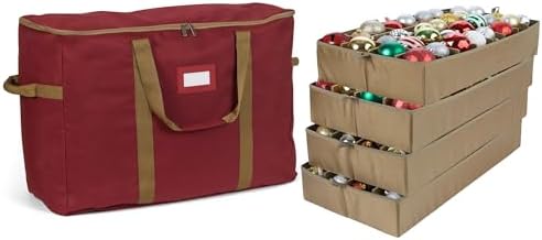 Covermates Adjustable Ornament Storage Bag, 25.5" W x 13" D x 18.5" H, Red by Covermates