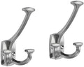 10 Pack Brushed Satin Nickel Hooks Large Wall Mounted Decorative Solid Heavy-Duty Double-Sided Coat Hooks Triple Coat Hook Towels Coats Robes Towels Bag Bathroom Three Prong Coat Hook by Unknown