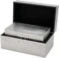 Galt International Storage Box Set Decorative Storage Box w/Hinged Lid Classic Design Wood Decor Boxes with Geometric Clasp Storage for Bedroom & Home - Set of 2 (Silver) by GaltInternational
