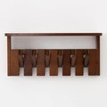 Wooden Coat Rack Wall Mount with Shelf, Heavy Duty Entryway Organizer with 6 Hooks,Coat Hooks Hanger for Coats, Hats, Bags & Towels, Walnut Wall Hanger for Hallway, Bedroom, Kitchen (6 Hooks) by Unknown