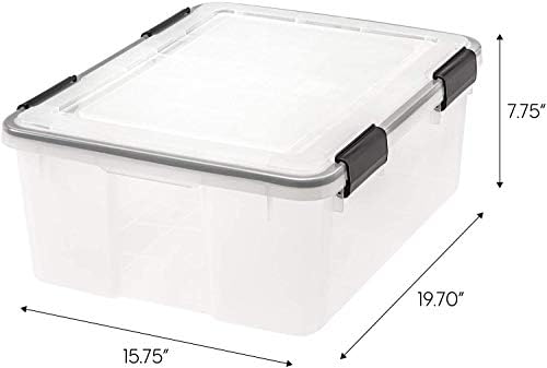 IRIS USA 6-Pack 31 Qt Storage Bins with Gasket Lids, Clear/Black - Image 3