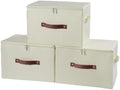 3PCS Storage Bins with Zipper Lid Decorative Lidded Boxes Basket by HYVAKUPPA