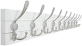 SKOLOO Matte White Solid Wood Wall Mounted Coat Rack, 10 Hooks, 38.6" Long - Kitchen, Mudroom, Entryway, Bathroom - Includes Mounting Hardware, Wall Coat Hanger, Towel Rack by SKOLOO