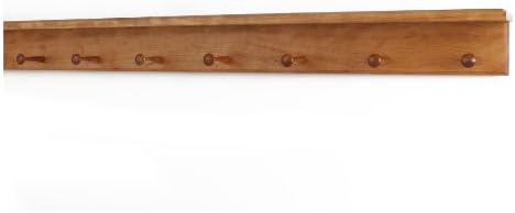 Cherry Peg Rack with Shelf -Handcrafted in The USA (Cherry, 41" with 7 pegs) by PEG+AND+RAIL