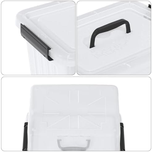 12 Quart Plastic Storage Boxes, Clear Latch Storage Bins, 6-Pack - Image 3