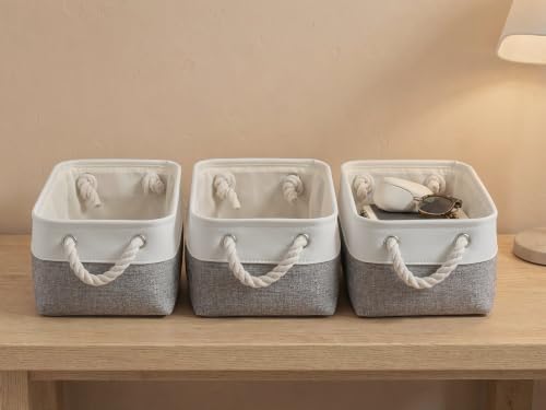 11.8x7.9x5.2 Inch Fabric Small Storage Bins with Handles 6 Pack - Image 3