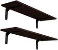 DINZI LVJ Long Wall Shelves, 31.5Inch Wooden Wall Mounted Shelves, Set of 2 by DINZILVJ