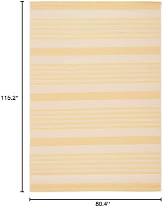 SAFAVIEH Courtyard Outdoor Area Rug 6'7"x9'6", Gold & Beige CY6062-306 - Image 3