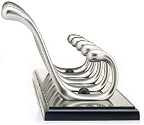 Richelieu | Wood Hook Rack, 5 Metal Coat Hooks, Black and Brushed Nickel - Image 3
