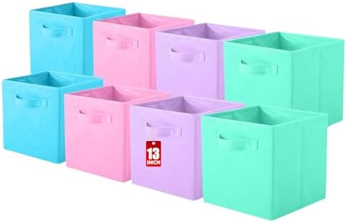 ShellKingdom Storage Bins, Foldable Fabric Storage Cubes, 8 Pack, 4 Colors by ShellKingdom