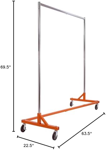 Econoco Commercial Garment Rack - Rolling Clothes Rack, Heavy Duty (Z Rack with Garment Cover, Orange) - Image 7