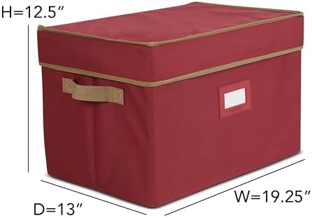 Covermates Adjustable Ornament Storage Box, 19.25" W x 13" D x 12.5" H, Red - Image 3