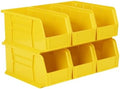 HE HUDSON EXCHANGE 11" x 5.5" x 5" (6 Pack) Plastic Stackable Storage Bin, Yellow by HudsonExchange