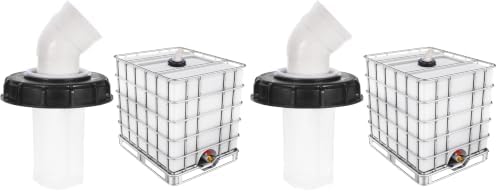 PATIKIL 45° IBC Lid Filter Cover 163mm Plastic Ton Barrel Cover with Washable Nylon Filter IBC Tote Hose Adapter IBC Tank Container for Rainwater Tank Rain Tank 1000L IBC Tank, Black White (Pack of 2) by PATIKIL