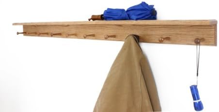 Oak Shaker Peg Rack with 4 inch Shelf (Cherry, 23" with 4 pegs) - Image 3