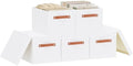 Fabric Storage Baskets,White Boxes,16.5x11.8x10.2In,5 Pack by YheenLf