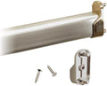 CUSTOM CUT - Oval Closet Rod | Up to 36" | Rear Pin Wall Brackets | Satin Nickel by Desunia