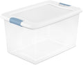 Sterilite 24-Pack Latching Box, Under Bed Storage Bins with Lids, Clear Plastic, 64 Quart - Heavy-Duty Organizing Containers for Closet, Bathroom, and Office by Sterilite